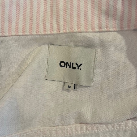 Pink and White Striped Denim Jacket, Sz M, EUC - Picture 4 of 6